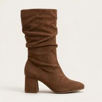 Bota Slouchy Beira Rio Salto Bloco Camurça Caramelo Bota Slouchy Beira Rio Salto Bloco Camurça Caramelo