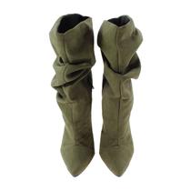 Bota Slouchy Caroline Camurça Army - Miami Calçados