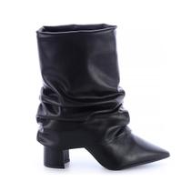 Bota Slouchy Salto Bloco Luma Preto