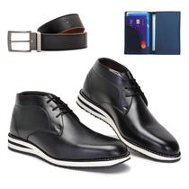 Bota Social Casual Oxford Derby + Carteira e Cinto Bota Social Casual Oxford Derby + Carteira e Cinto