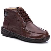 Bota Social Couro Masculino Conforto Cadarço Macia Dia a Dia