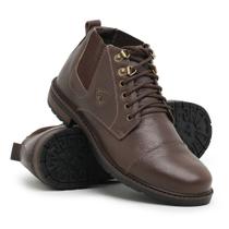 Bota Social em Couro Coturno Casual Masculino Botinha