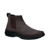 Bota Social Em Couro nobuck Masculina Confortável Antiderrapante