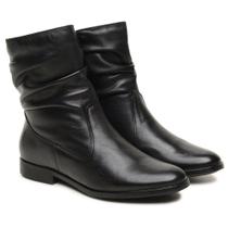 Bota Social Feminina em Couro Preto Milly