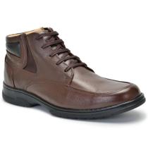 Bota Social Masculina Anatômica Couro Cano Curto Moderna