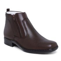 Bota Social Masculina Botina Palmilha Gel Zíper Couro Legítimo Macio Bota Social Masculina Botina Palmilha Gel Zíper Couro Legítimo Macio