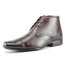 Bota Social Masculina Cadarço Bico Quadrado Confortável