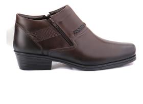 Bota Social Masculina Couro Confort Zíper Na Lateral
