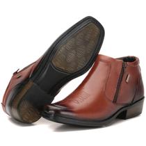 Bota Social Masculina Detalhe no Couro Cano Baixo e Zíper Bota Social Masculina Detalhe no Couro Cano Baixo e Zíper