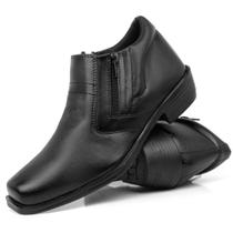 Bota Social Masculina Marrom Zíper Confortável Moderna Preta Calce Fácil