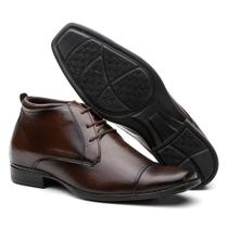 Bota Social Masculino Cano Médio Capuccino Super Confortável e Estiloso De Amarrar Bota Social Masculino Cano Médio Capuccino Super Confortável e Estiloso De Amarrar