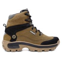 Bota Stone Cano Médio Lançamento Couro Legítimo + Palmilha em Gel Ref Tk1004