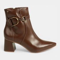 Bota Tanara Cano Curto Em Couro Marrom Bota Tanara Cano Curto Em Couro Marrom