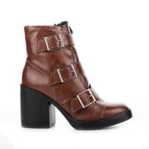 Bota tanara salto médio feminina castanho t6224