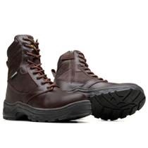 Bota Tática com Zíper Thor Alpha Marrom Extra Leve Anti Perfuro