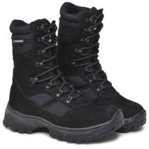 Bota Tática Masculina Em Couro Cano Alto Anti Perfuro Triton Kallucci Preto