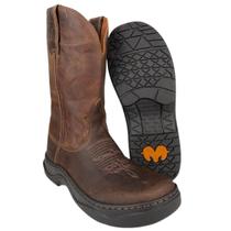 Bota Tênis Country Masculina Durango Couro Marrom Bico Redondo