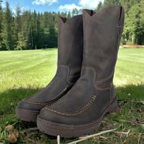 Bota Tênis Masculina Original Classic 100% Couro Featherboot Bico Redondo Marrom Café Rodeio Country Cod:2909