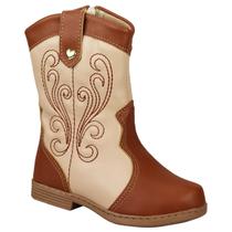 Bota Texana Ana Castela Menina Feminina Infantil Confortável Saltinho Baixo Cano Longo Country Bota Texana Ana Castela Menina Feminina Infantil Confortável Saltinho Baixo Cano Longo Country