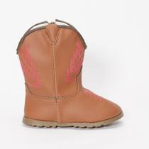 Bota Texana Baby Infantil Bordada Macia e Confortável Solado Antiderrapante FARMFUN