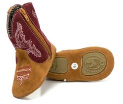 Bota Texana Baby Masculina Bordo Cano Alto Conforto