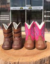 Bota texana bebê masc americana em couro fóssil,cafe