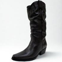 Bota Texana Bico Fino Feminina Couro Marrom Oklahoma Country Bota Texana Bico Fino Feminina Couro Marrom Oklahoma Country