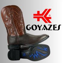 Bota Texana Bico Quadrado Flex De Homem Bruto Goyazes Oficial 100% Couro Ref.211505-CF