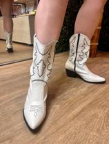 Bota Texana Bordada Off White