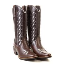 Bota Texana Café Feminina Bordada com Prata Ideal para Rodeio, Festa e Dia a Dia Bota Texana Café Feminina Bordada com Prata Ideal para Rodeio, Festa e Dia a Dia
