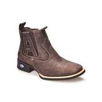 Bota Texana Cano Curto Em Couro Café Amarok