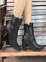 Bota Texana Cano Médio Salto Bloco Bota Texana Cano Médio Salto Bloco