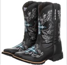 Bota Texana Country Cruzeta Azul Preta Bota Texana Country Cruzeta Azul Preta