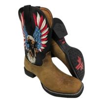 Bota Texana Country De Cowboy Usar No Rodeio Goyazes Oficial Couro Dallas Ref - 201555-CF