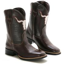 Bota Texana Country Masculina em Couro Presente Dia dos Pais