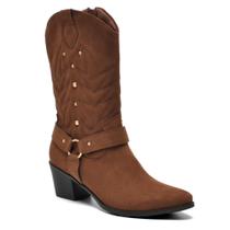 Bota Texana de Cano Médio Feminina Via Marte 090-013-01 Bota Texana de Cano Médio Feminina Via Marte 090-013-01