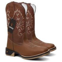 Bota Texana Em Couro Cano Chocolate Sola Jump Ref. Jump-Crazy-Chocolate
