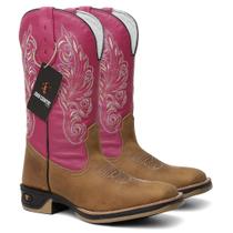 Bota Texana em Couro Cano Rosa Sola Jump Ref. Jump-Crazy-Rosa