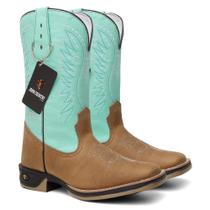 Bota Texana em Couro Cano Verde Sola Jump Ref. Jump-Crazy-Verde