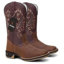 Bota Texana em Couro Cano Vinho Sola Jump Ref. Jump-Crazy-Vinho