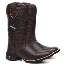 Bota Texana em Couro Estilo Exótico Jacaré Marrom Escuro Ref. Jacaré-Marrom-Escuro