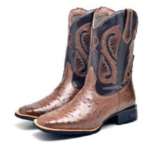 Bota Texana Em Couro krn Shoes Com Bico Quadrado E Detalhes Texturizados