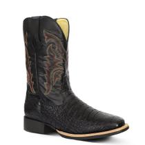 Bota Texana Exótica Masculina Couro Jacaré Preto e Dallas Preto - Silverado Botas