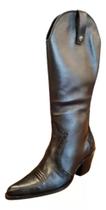 Bota Texana Fem Cano Dobravel Vimar 10231 - Preta