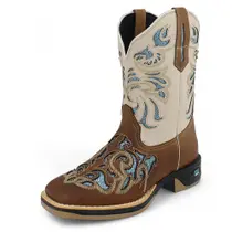 Bota Texana Feminina A Laser Sola Jump Quadrada Preta RR BOTAS