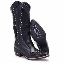 Bota Texana Feminina Bico fino Cano Alto Bordada Laser Estilosa Com Cravos Couro legítimo Sertaneja Bota Texana Feminina Bico fino Cano Alto Bordada Laser Estilosa Com Cravos Couro legítimo Sertaneja