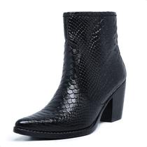 Bota Texana Feminina Bico Fino Country Cano Curto Couro