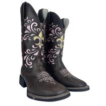 Bota Texana Feminina Big Bull Rosa Fossil/Marrom Ref:909 30 Bota Texana Feminina Big Bull Rosa Fossil/Marrom Ref:909 30