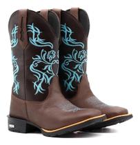 Bota Texana Feminina Botina C/ Zíper Palmilha Conforto Couro - rodeio boots