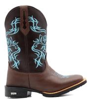 Bota Texana Feminina Botina Palmilha Conforto Couro - rodeio boots